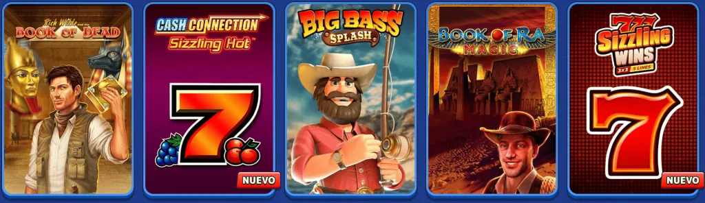 Catálogo de juegos en Pistolo Casino